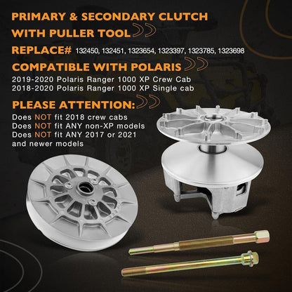 Primary & Secondary Clutch For 2019-2020 Polaris Ranger 1000 XP HD 2018 Drive