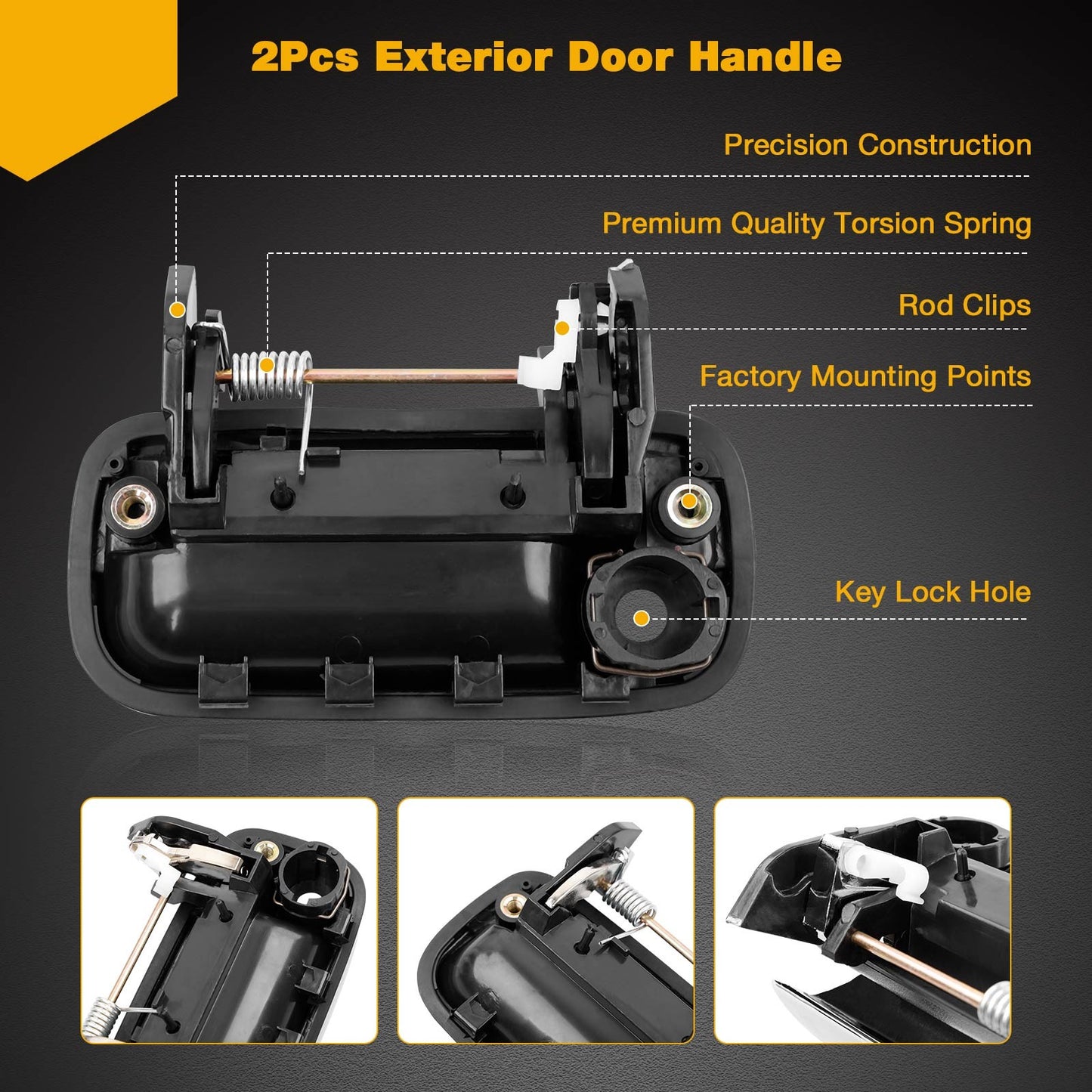 6922089111 Outside Exterior Door Handle Kit Fit 1989-1995 Toyota Pickup 4Runner