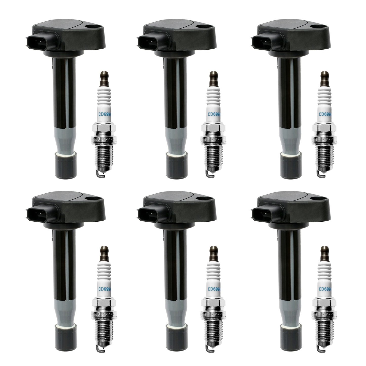 6x UF242 Ignition Coil & Iridium Spark Plug Pack For 1999-07 Honda Odyssey Acura