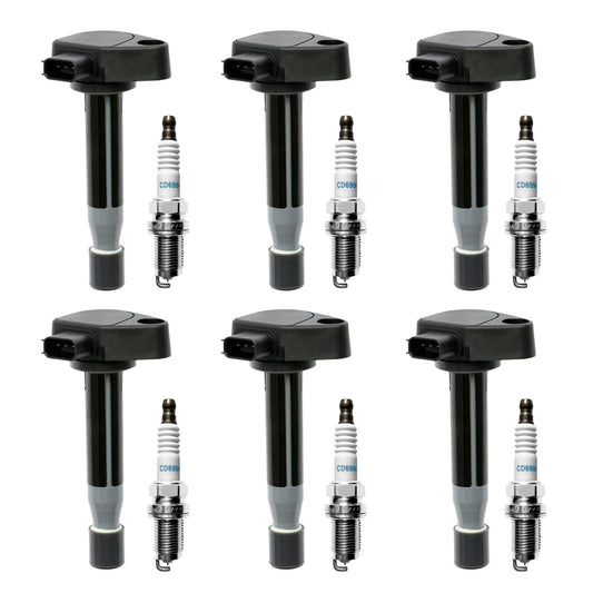 Solid Spare 6x UF242 Ignition Coil & Iridium Spark Plug Pack For 1999-07 Honda Odyssey Acura