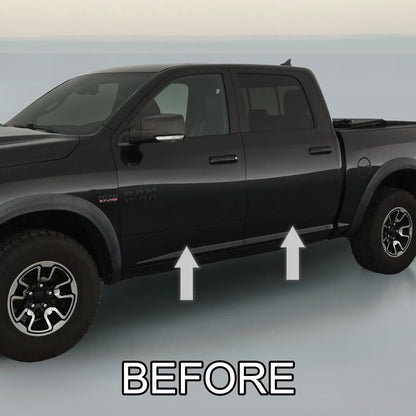 SIDE DOOR TRIM ROCKER PANEL MOLDING PACKAGE For DODGE RAM CHROME 09-17