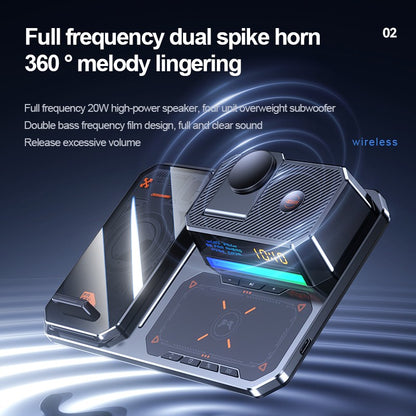 6in1 Magnetic Wireless Charger Bluetooth Speaker Night Light for iPhone, iWatch