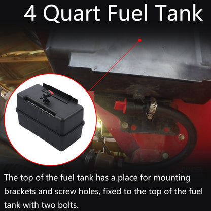 4 Quart Plastic Fuel Tank w/ Cap & Shut-Off Valve Fit for Briggs & Stratt 691993