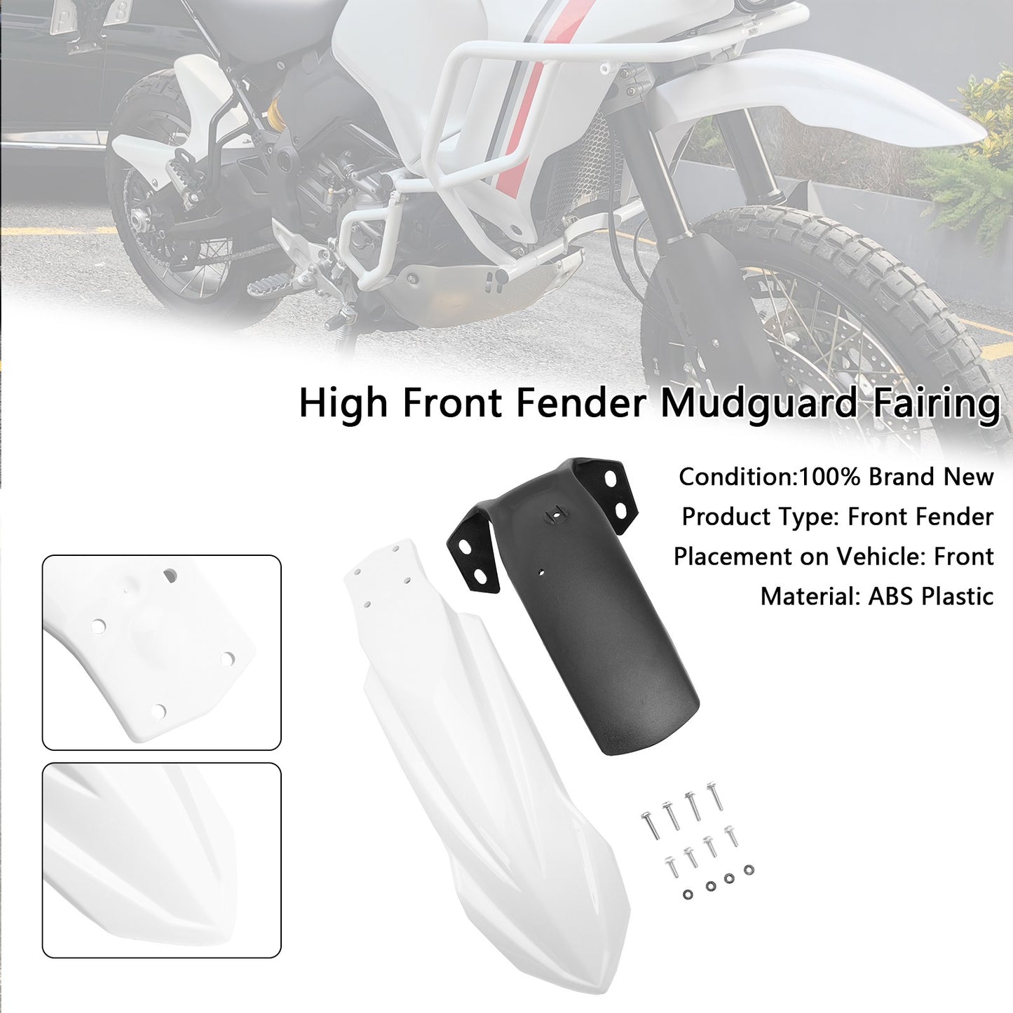 High Front Fender Mudguard Fairing For Yamaha Tenere 700 2019-2026 White