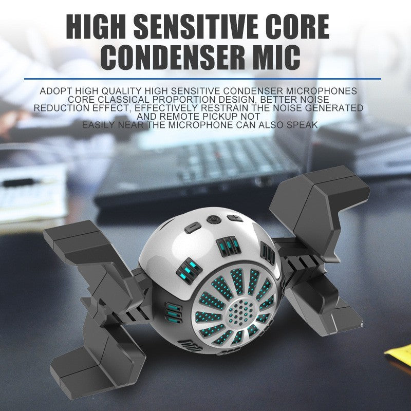 USB Desktop Game Microphone Condenser Mic Live Streaming Kit Podcast Recording