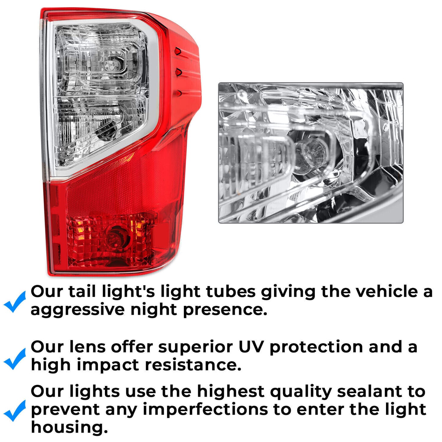 Solid Spare For Nissan Titan XD 2016-2023 Right Passenger Side Rear Tail Light Assembly Lamp