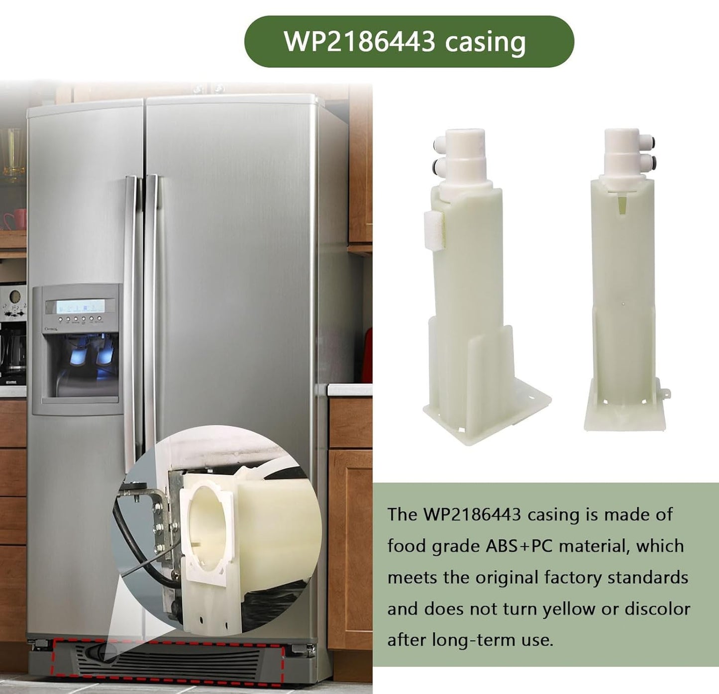 WP2186443 Refrigerator Housing Compatible with Whirlpool KitchenAid 2186443