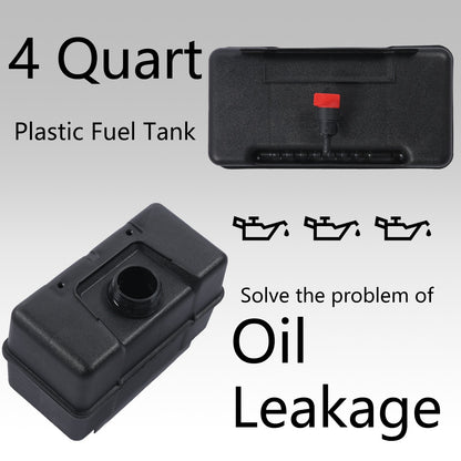 4 Quart Plastic Fuel Tank w/ Cap & Shut-Off Valve Fit for Briggs & Stratt 691993