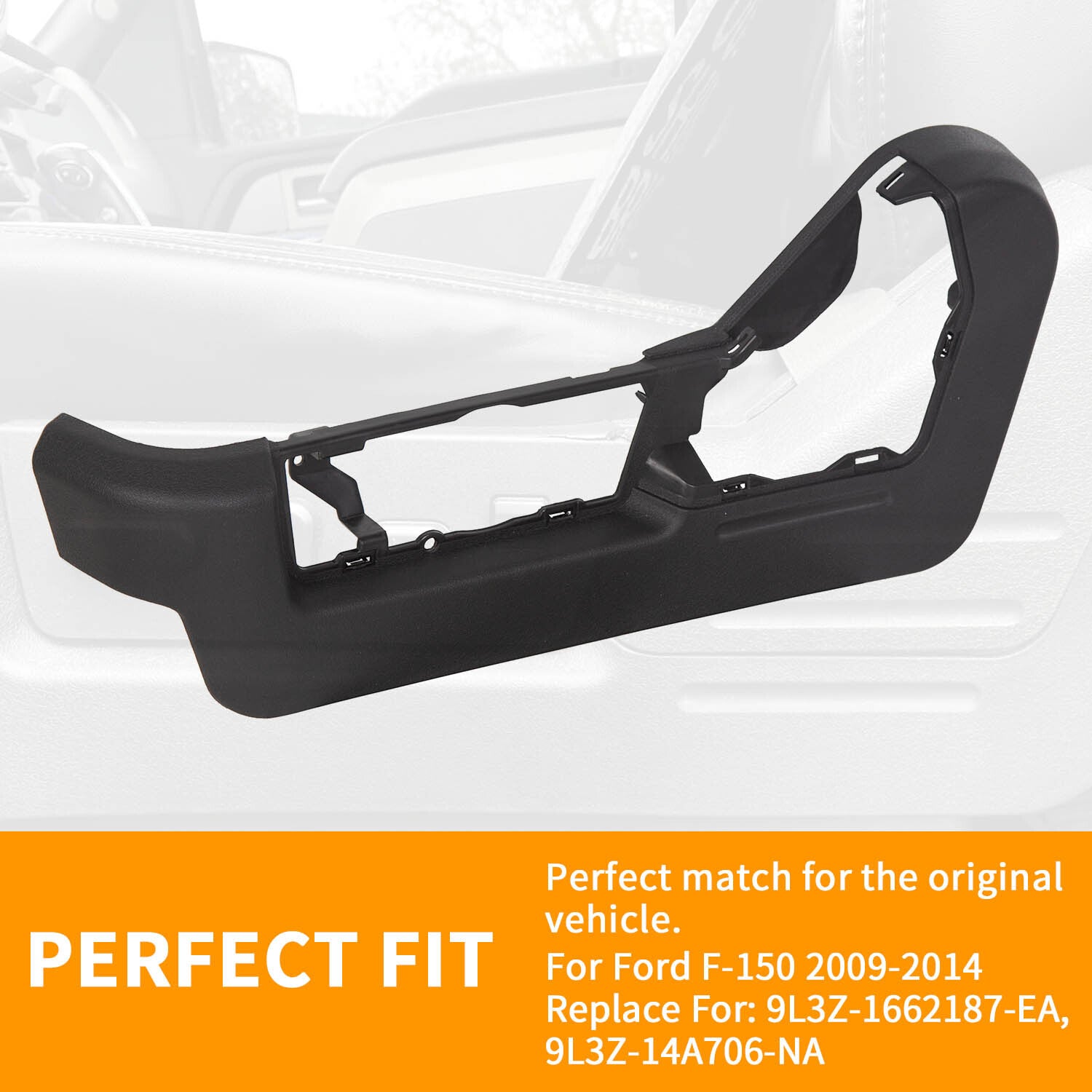 Solid Spare Fits 2009-2014 Ford F150 F-150 Driver Side Black Seat Track Cover New