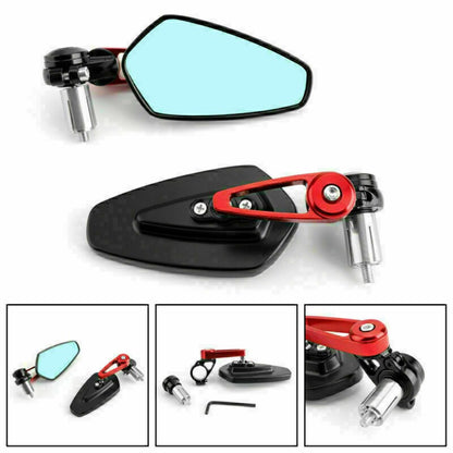 7/8" Aluminum Rear View Side Mirror Handle Bar End Universal For Motorcycle Rd N