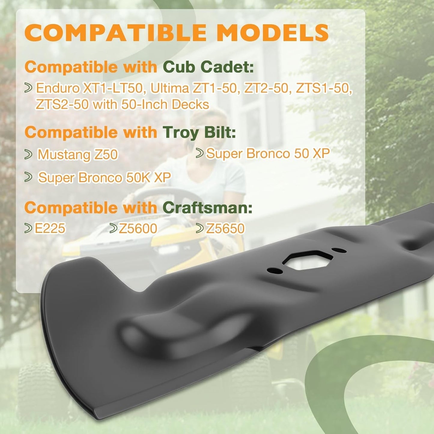 3Pcs 17.25" X 2.3" High Lift Lawn Mower Blades for Troy Bilt Craftsman Cub Cadet