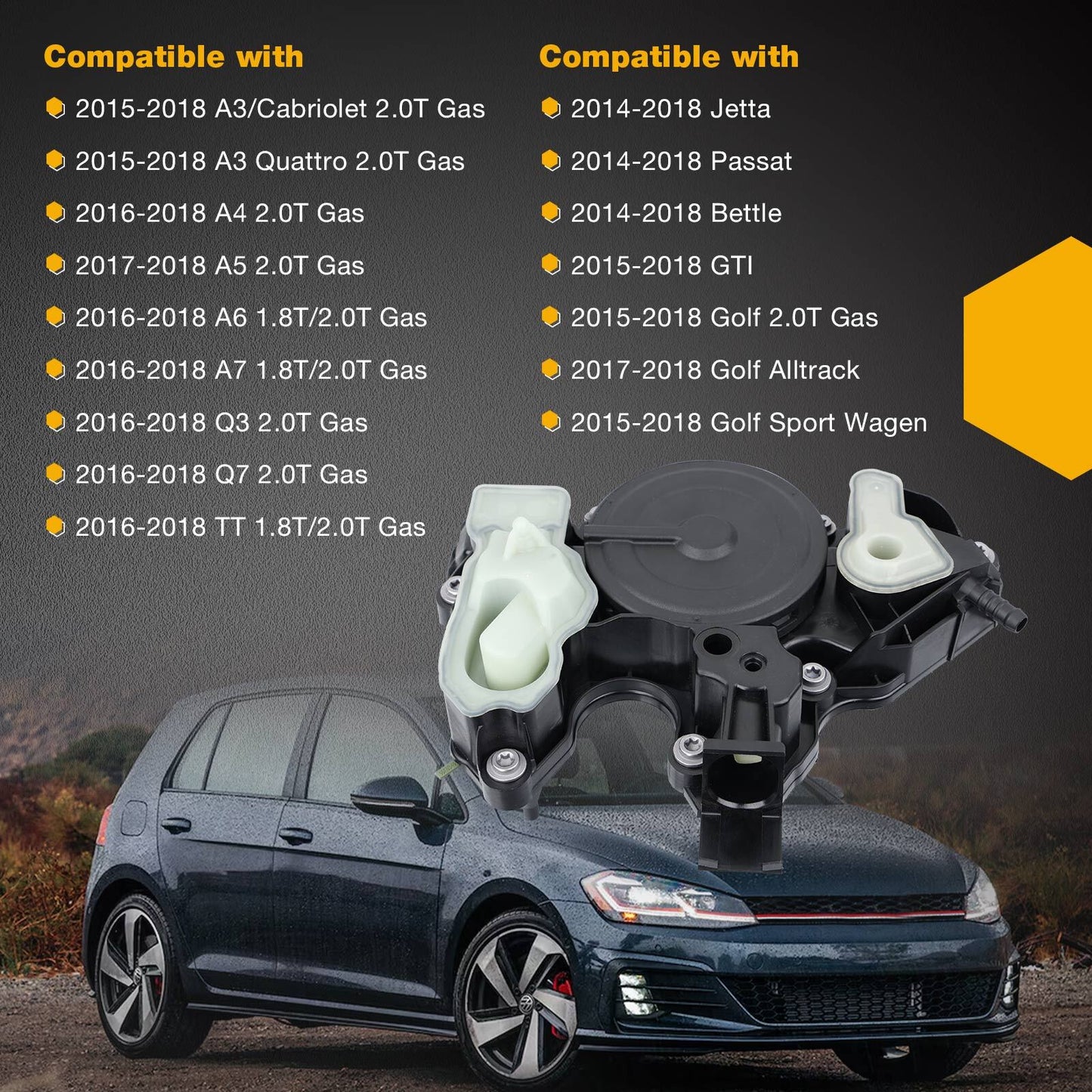 Oil Separator Engine Crankcase Vent Valve For 14-18 Audi A4 A5 TT VW Golf Passat