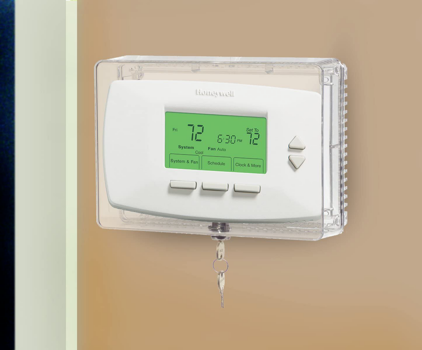 Solid Spare (2) Honeywell CG511A Thermostat Guard Lock Protection With Key 9.06"x5.06"x2.62"