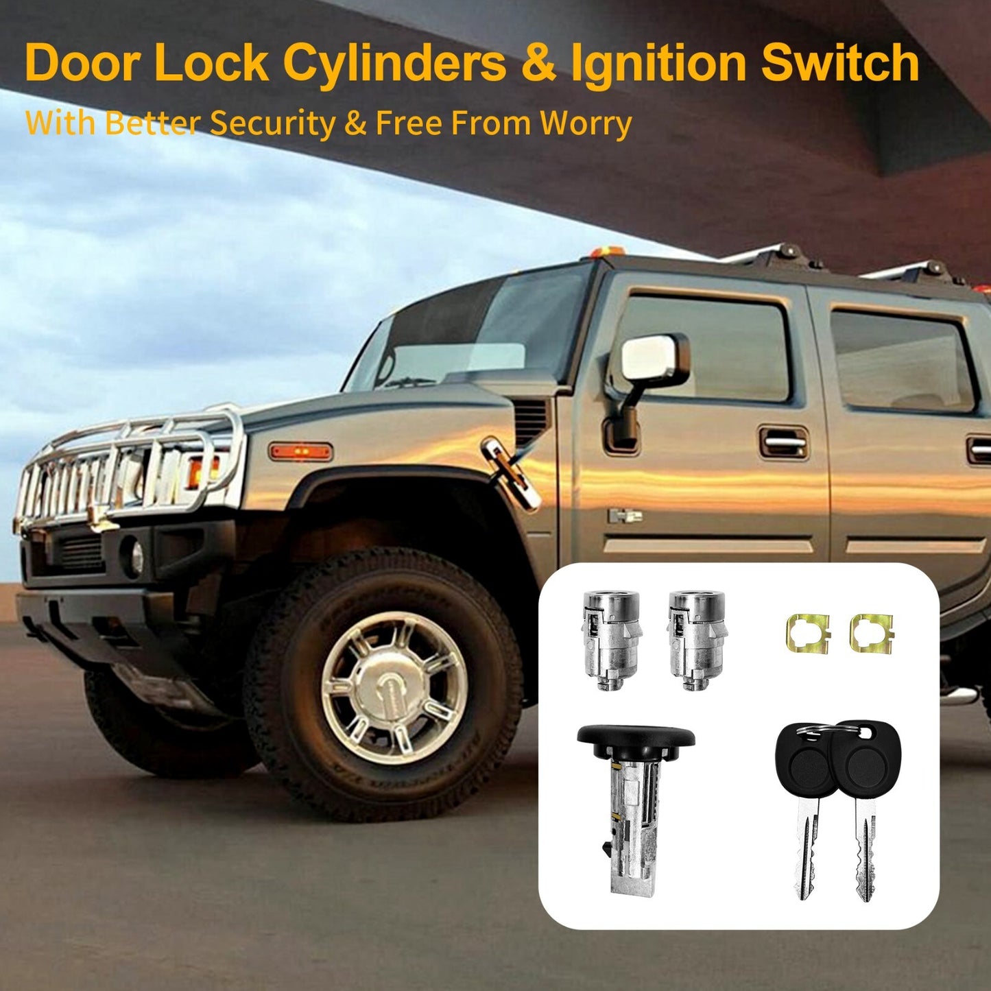 Ignition Switch & Front Door Lock Cylinders for 03-07 Chevy Silverado GMC Sierra
