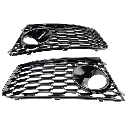 Pair Front Bumper Fog Light Lamp Frame Grille Covers Fit Audi RS7 2014-2018*