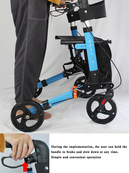 Rollator Walker with Seat for Seniors, 8" Wheels Walker, Lightweight, Adjustable