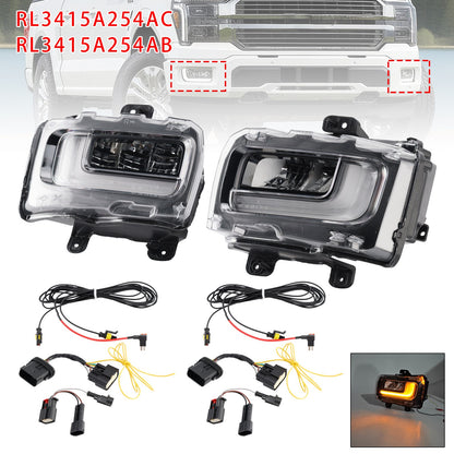 Pair LED Front Fog Light Lamp For Ford F150 2024-2025 RL3415A254AB RL3415A254AC