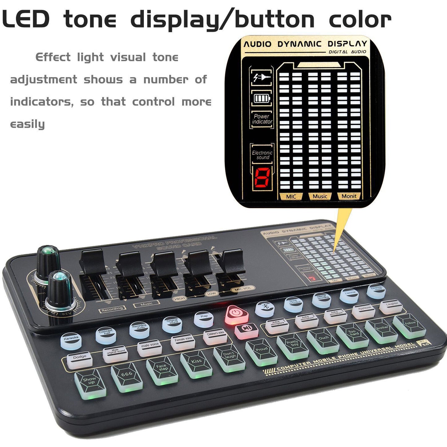 V10 Live Sound Card & M800 Condenser Microphone for Mobile Karaoke & TikTok Live