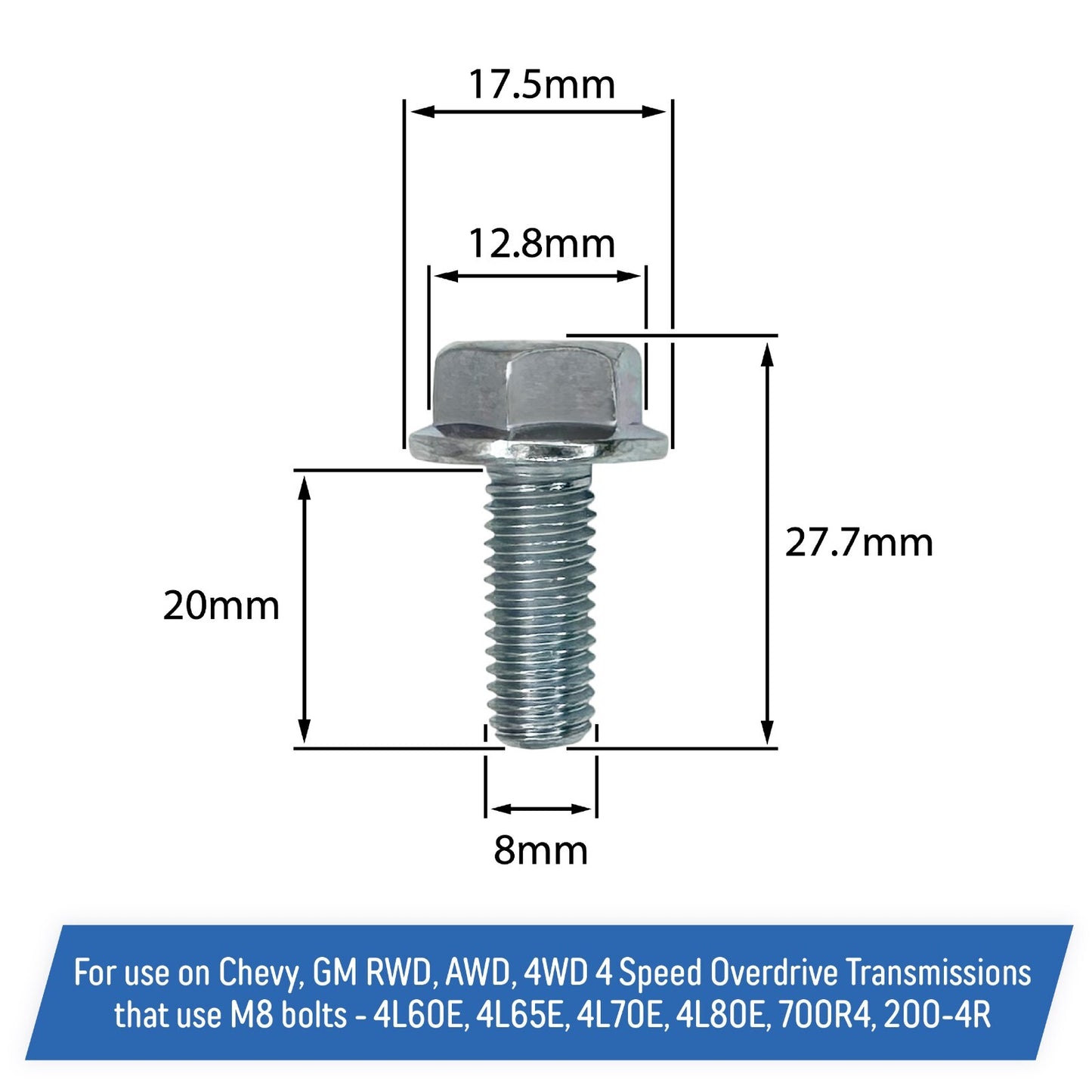 Transmission Oil Pan Bolt for Chevy GM 4L60E 4L65E 4L70E 4L80E 700R4 200-4R (17)