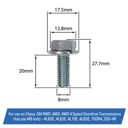 Transmission Oil Pan Bolt for Chevy GM 4L60E 4L65E 4L70E 4L80E 700R4 200-4R (17)