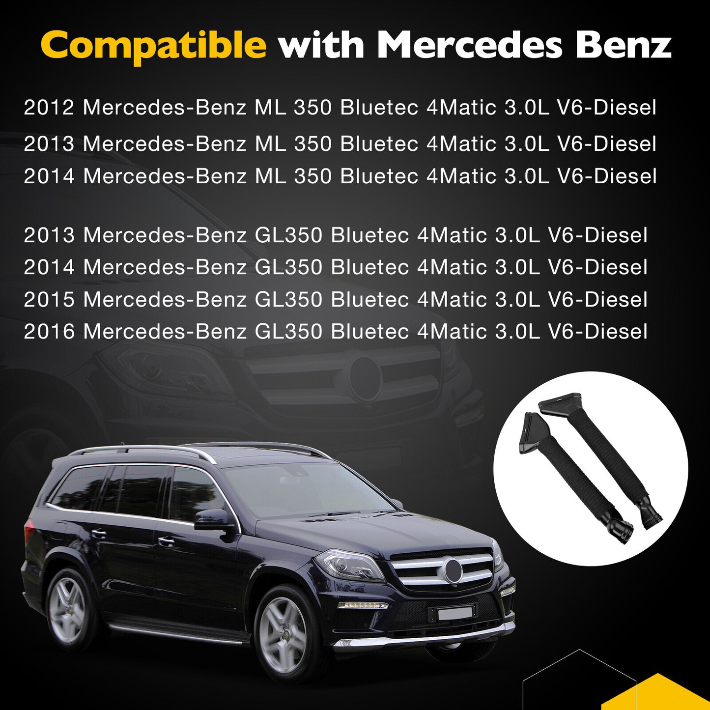 Left Right Side Engine Air Intake Hose For 2012-2016 Benz GL350 ML350 6420948797