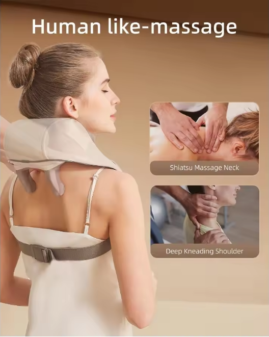 Cordless Neck Massager w/Heat 6D Shiatsu Neck Shoulder Massager Deep Tissue Back