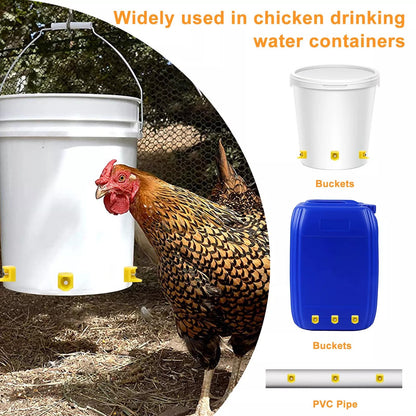 15x Chicken Nipple with Drill Bit Automatic Waterer Poultry Drinker Hen Drinking