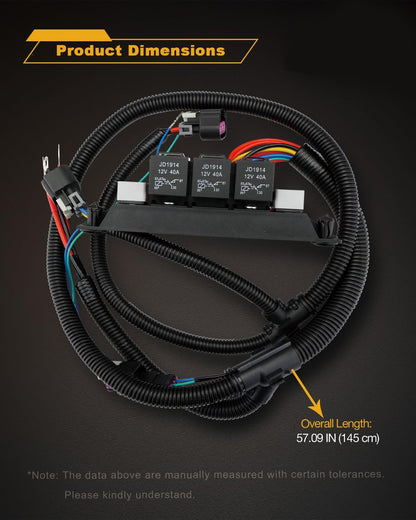Electric Fan Dual Speed Control Wiring Harness For 99-07 Chevy Silverado Sierra