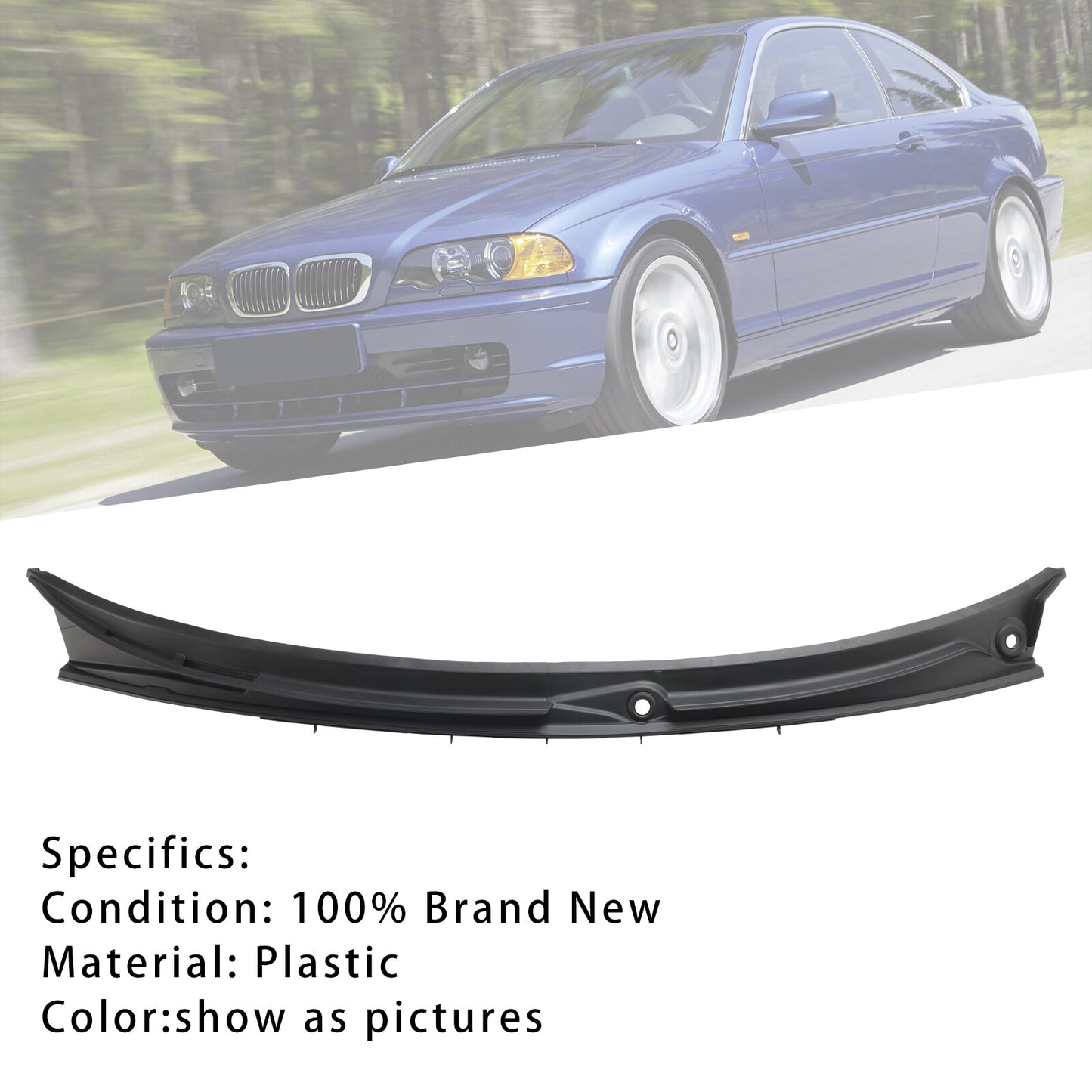 Windshield Wiper Cover Vent Cowl Grille Panel For BMW 3 SERIES E46 COUPE