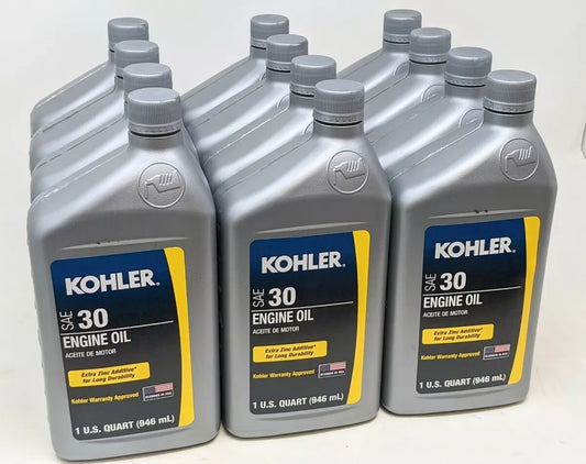 Solid Spare Kohler 25 357 02-S 4-Cycle Engine Oil SAE 30 - 12 Quart Bottles