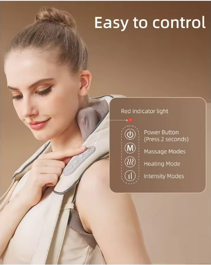 Cordless Neck Massager w/Heat 6D Shiatsu Neck Shoulder Massager Deep Tissue Back