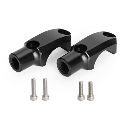 CNC PAIR MASTER CYLINDER CLAMP W/ 10MM MIRROR MOUNT BLACK FOR 22MM HANDLEBAR