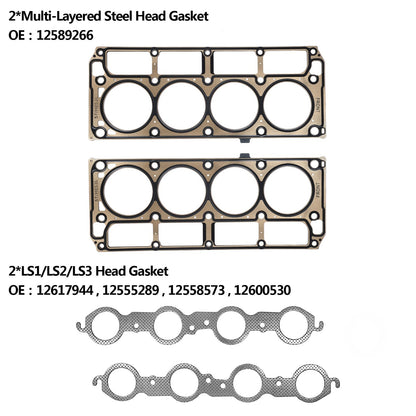 Head Full Gasket Set for 02-11 Chevy Silverado 1500 Express GMC Sierra 5.3L 4.8L