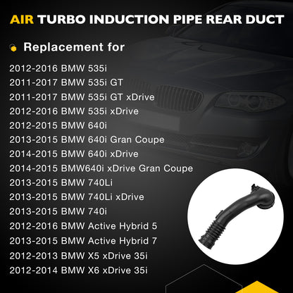 Air Turbocharger Pipe Hose Rear Duct For BMW 535i 640i 740i X5 X6 13717609811