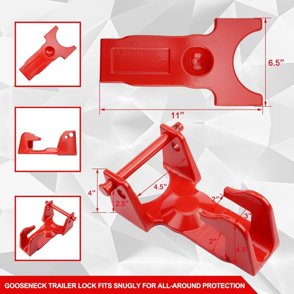 Gooseneck Trailer Hitch Lock w/ key lock Fits RV Heavy Trailers Livestock Hauler