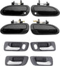 8Pcs Exterior Interior Door Handles Kit Front & Rear Side Fit 98-02 Honda Accord
