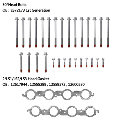 Head Full Gasket Set w/ Cylinder Bolts For Chevy Silverado GMC Sierra 5.3L 4.8L