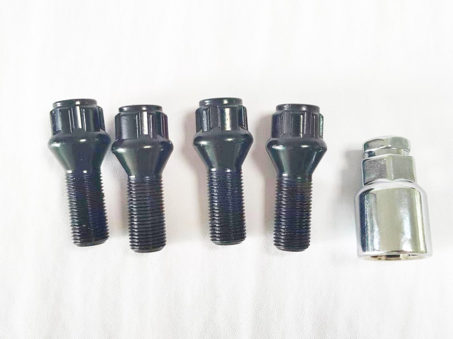 Set of 4 14x1.25 28mm Black Wheel Locks BMW 2 3 4 5 6 7 X5 X3 Series Mini Cooper