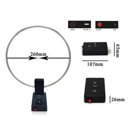GA-800 Active Loop Antenna Shortwave Antenna 10KHz-159MHz Portable for Radios Y