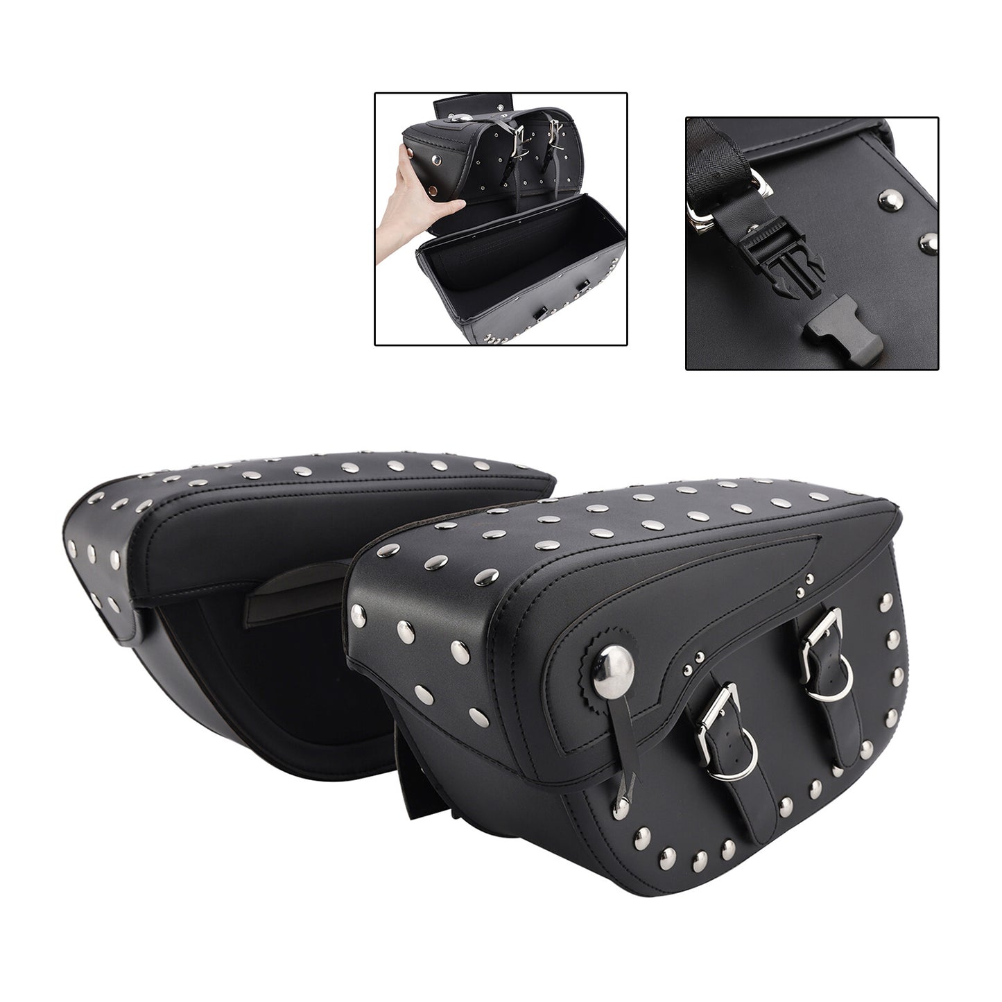 Side Tail Bag Saddlebag Color Matching Luggage Black 80L For Scooter Motorcycle