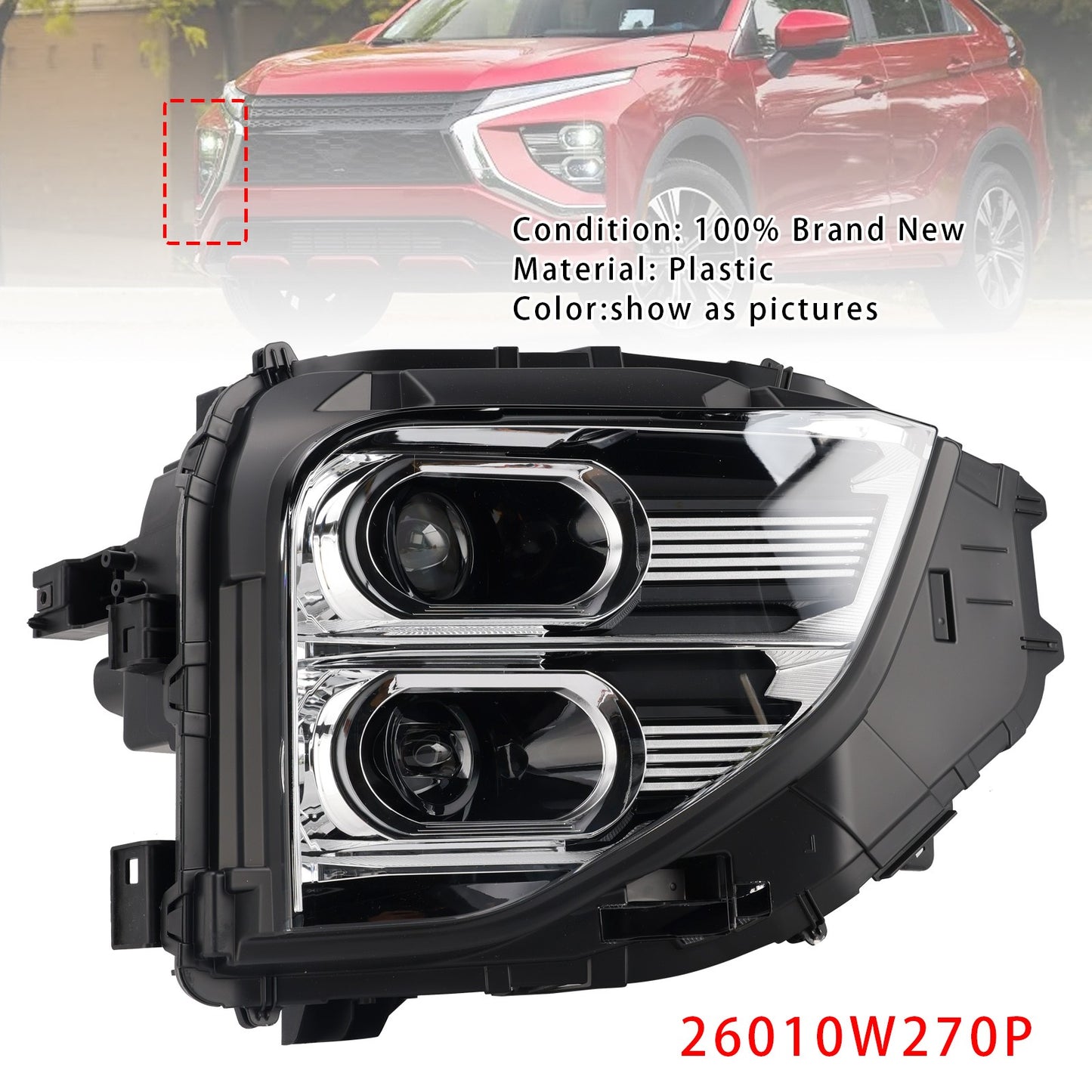 Front Right LED Headlight 26010W270P For Mitsubishi Eclipse Cross 2022-2025