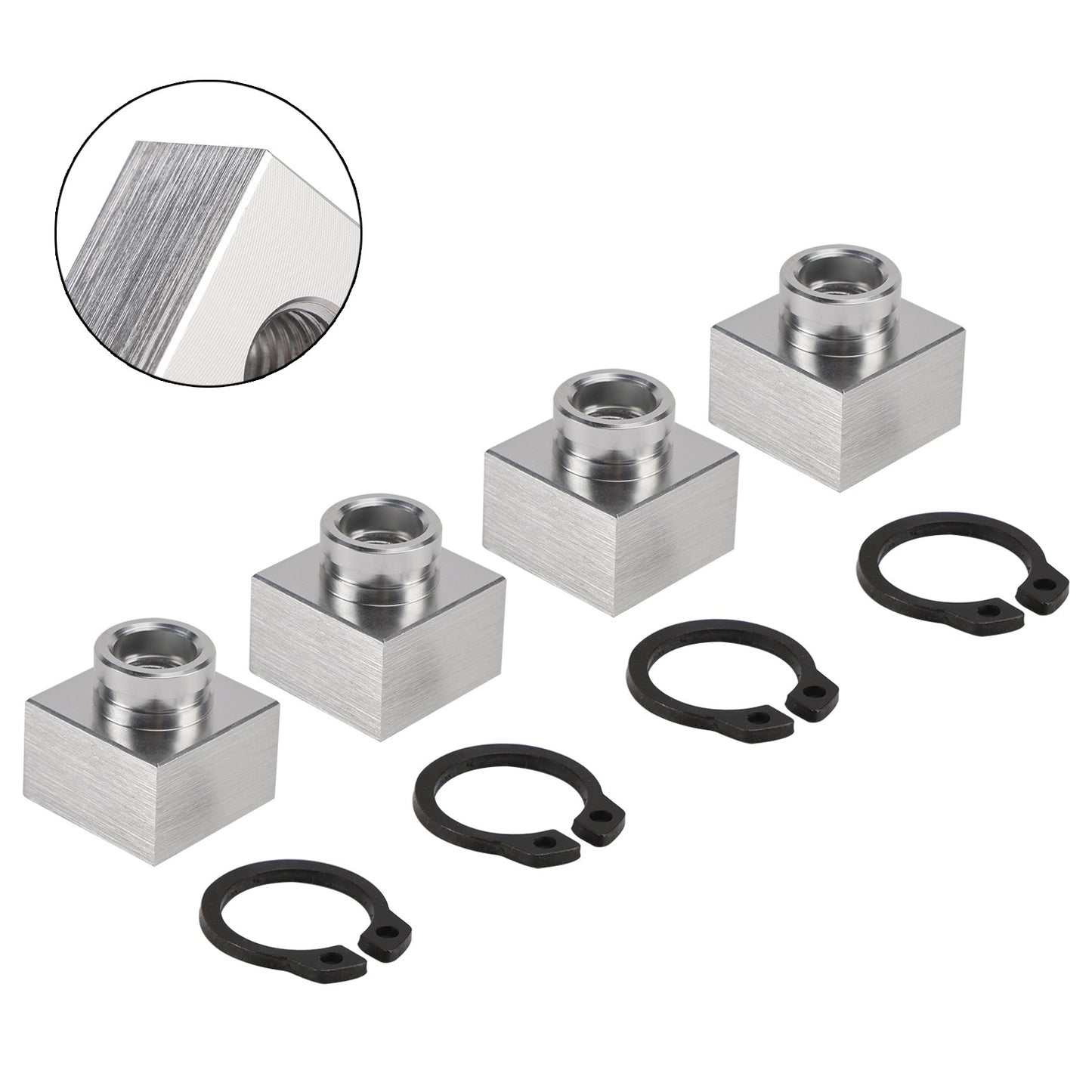 4X Set Snowmobile Trailer Insert Nut & Snap Ring 04414 03400 For Triton Xt & Lt
