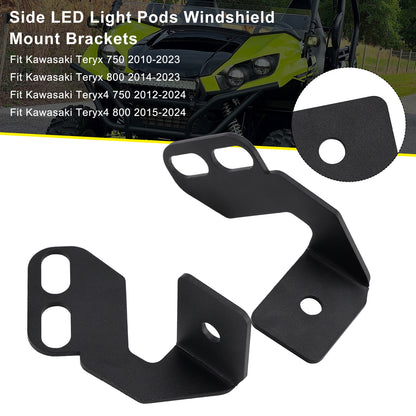 Side LED Light Pods Windshield Mount Brackets For Kawasaki Teryx Teryx4