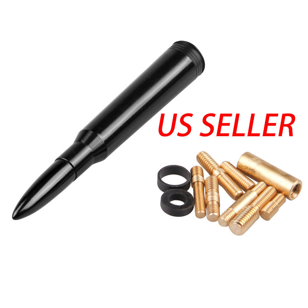 50 Cal Caliber Bullet Ammo Aluminum Short Antenna Black Kit for F150