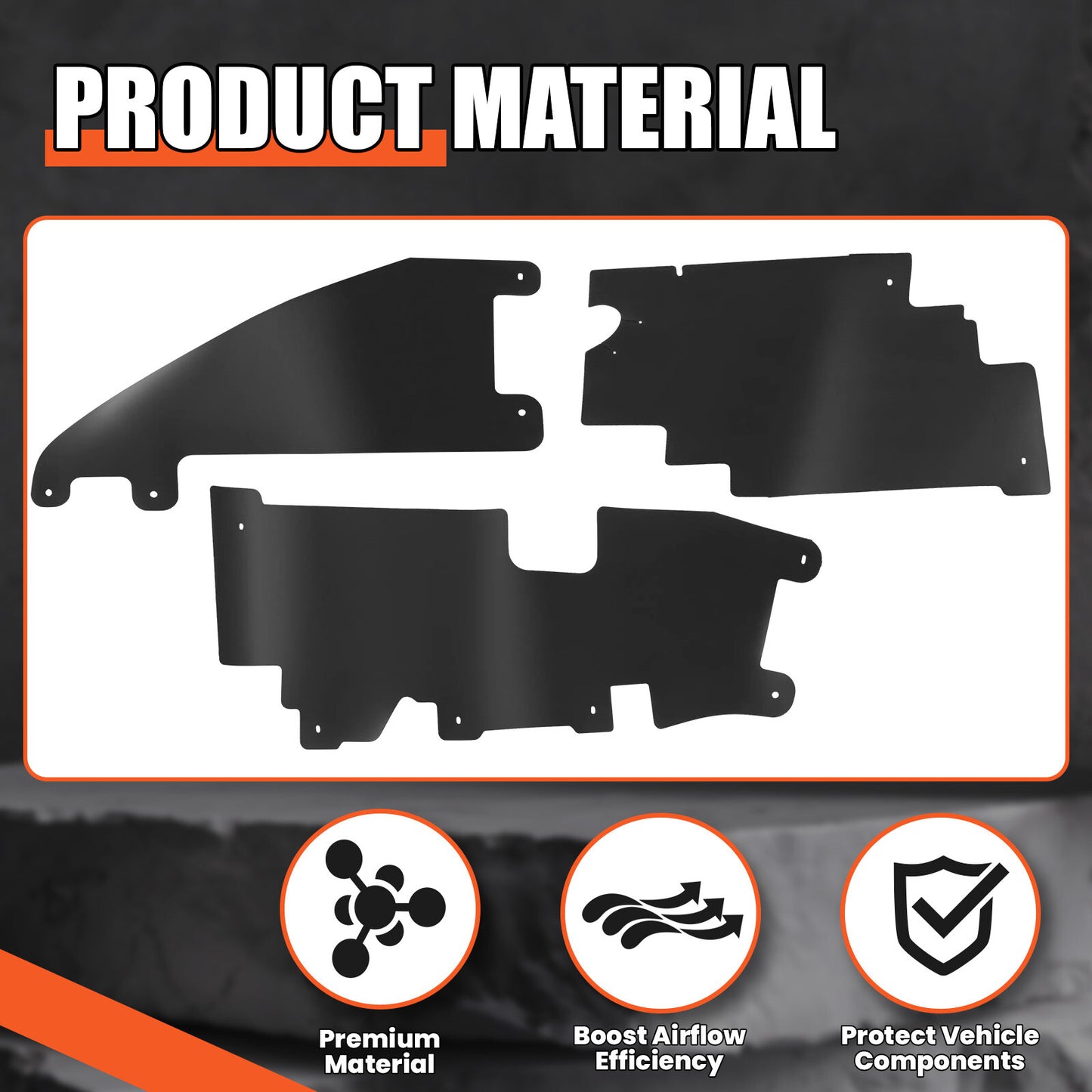 Solid Spare For Ford F150 2009-2014 Radiator Grille Air Deflector Set W/ Mounting hardware