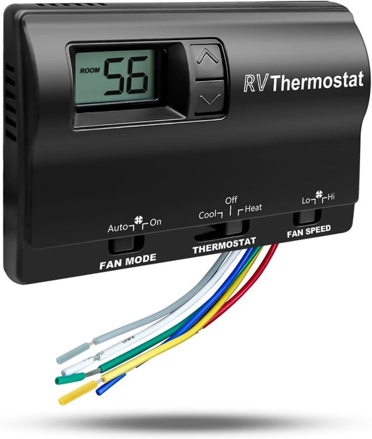 Solid Spare 83303862 RV Digital Thermostat For Coleman Mach Air Conditioners 8330-337 Black