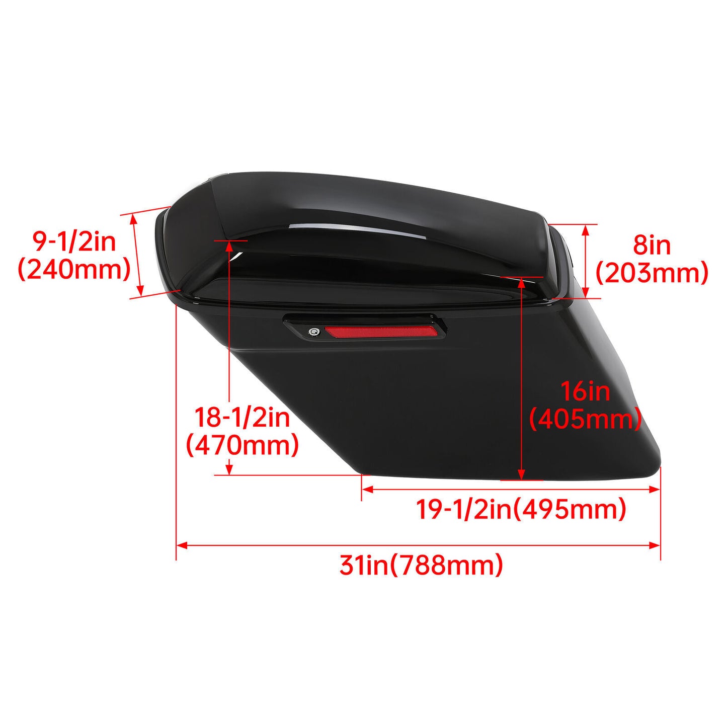 Solid Spare Fits Harley Touring Street Glide 14-24 5" Stretched Extended Hard Saddle bags