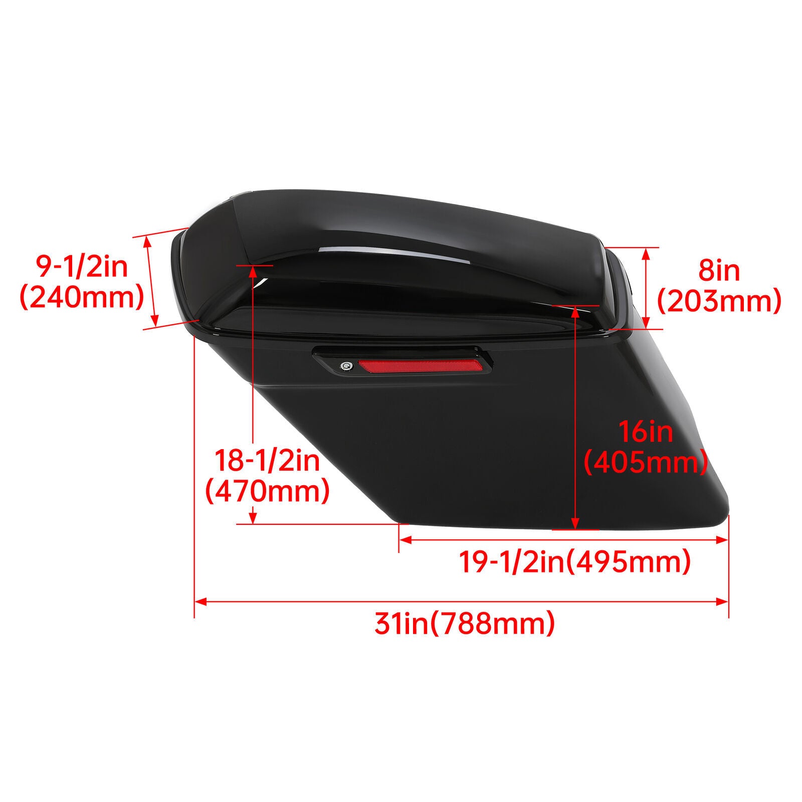 Solid Spare Fits Harley Touring Street Glide 14-24 5" Stretched Extended Hard Saddle bags