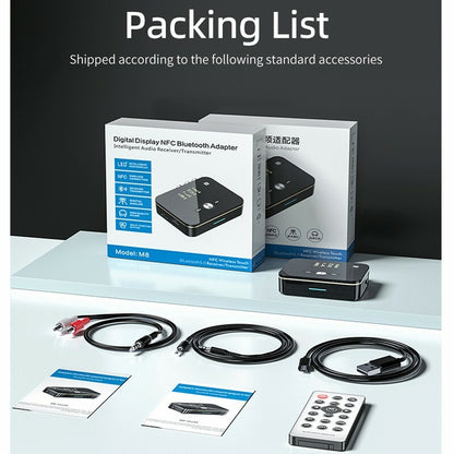 USB Bluetooth 5.0 Transmitter Receiver Wireless NFC to 2RCA Stereo Audio Adapter