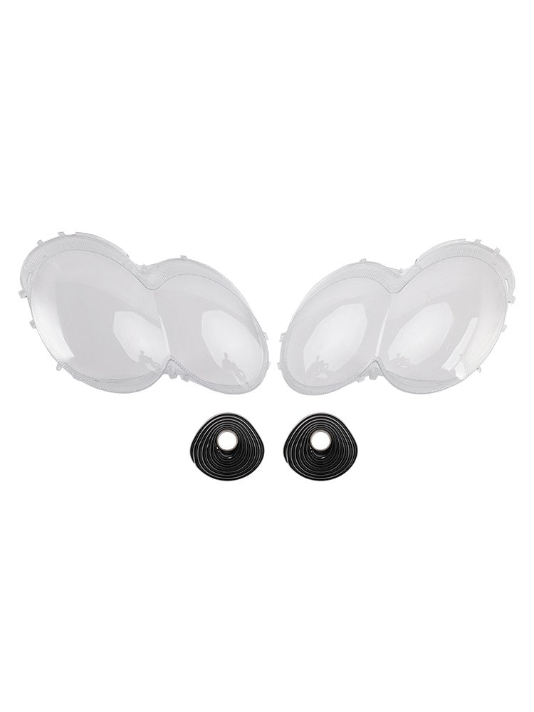 2Pcs Headlight Shell Lens Cover+Glue For Benz W230/R230 SL500 SL600 2003-08